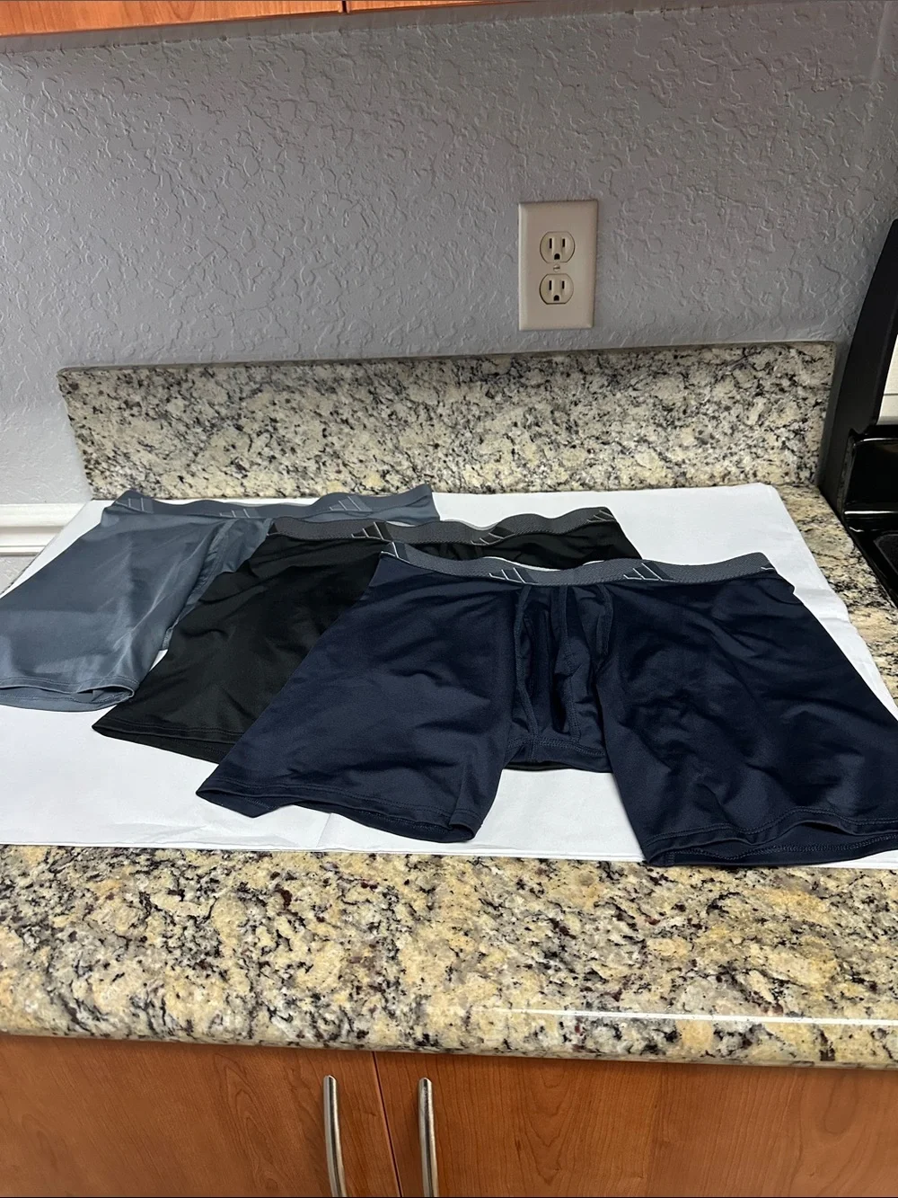 adidas Men's Boxer Briefs Trio - Navy, Black, Gray